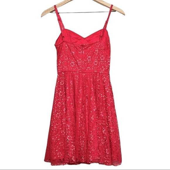 VINTAGE 90s Y2K DELIA’S Floral Lace Fit & Flare Skater Dress-Watermelon Size S - Picture 2 of 4